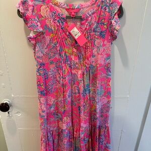Bright Pink Floral Maxi Dress